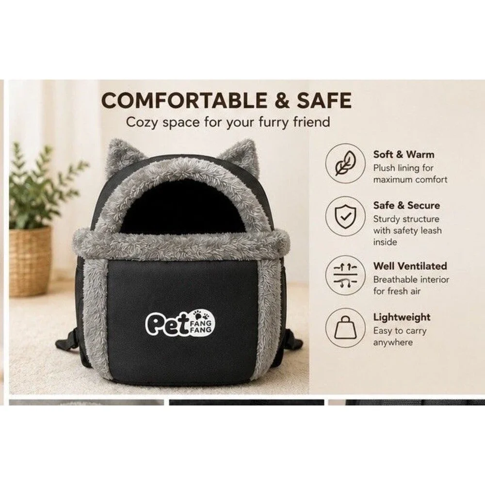 Pet Fang Fang Winter Warm Portable Carrier Backpack